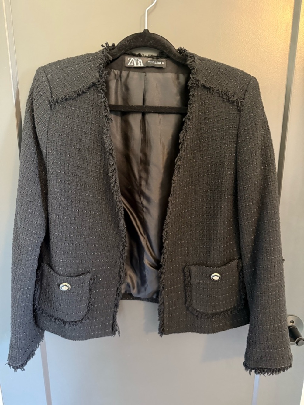 Zara Black Tweed Blazer